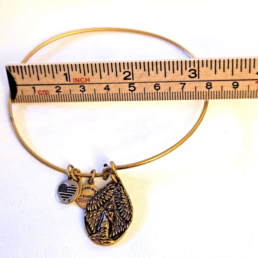 Alex and Ani Guardian of Peace Charm Gold Tone Adjustable Comfort Bracelet - Picture 4 of 5
